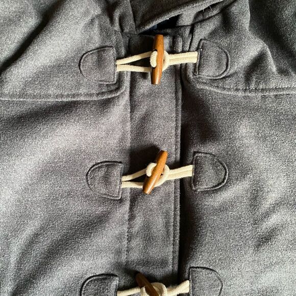 Old Navy Toggle Winter Coat Faux Fur Hooded Gray Size Small - Picture 8 of 11